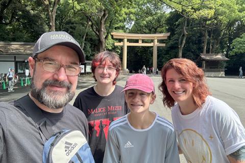 Chris Toppin with his family